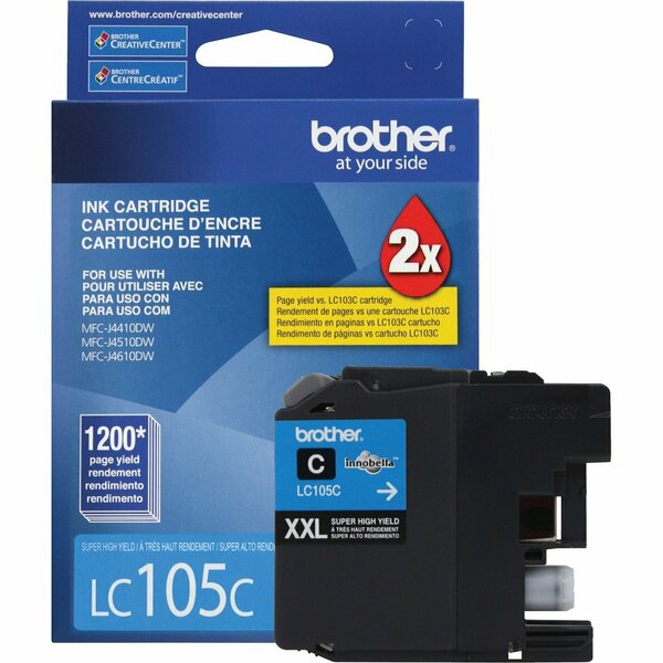 Brother International Super High Yield Cyan Ink LC105C